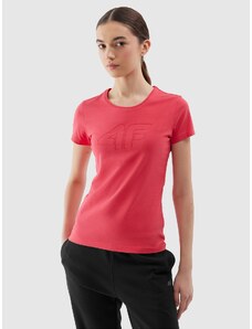 4F Dámske slim tričko s potlačou - červené