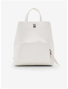 White Women's Backpack/Handbag Desigual Half Logo 24 Sumy Mini - Women