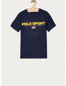 Detské tričko Polo Ralph Lauren tmavomodrá farba, s potlačou
