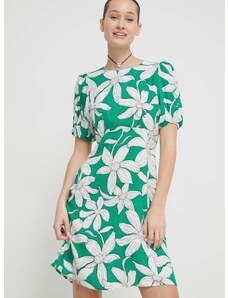 Šaty Desigual zelená farba, mini, áčkový strih, 24SWVW36