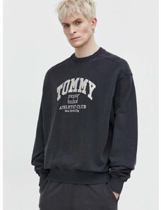 Bavlnená mikina Tommy Jeans pánska, šedá farba, melanžová, DM0DM18635