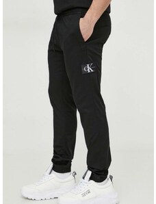 Nohavice Calvin Klein Jeans pánske, čierna farba, priliehavé, J30J325114