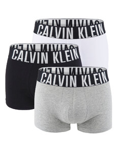 CALVIN KLEIN - boxerky 3PACK Intense power black, white, gray