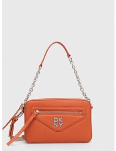 Kožená kabelka Dkny oranžová farba, R41EKB91