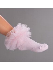 Dievčenské ponožky s volánom svetlo ružové DAGA