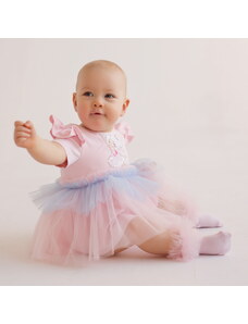 Dievčenské baby body šaty ružové SWAN LAKE DAGA