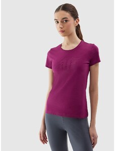 4F Dámske slim tričko s potlačou - fialové
