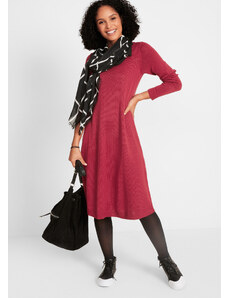 bonprix Pletené šaty s rozšíreným strihom, dĺžka pod kolená, farba červená, rozm. 56/58