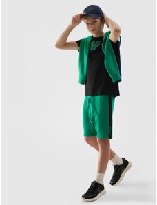 4F Chlapčenské teplákové šortky - zelené