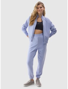 4F Dámske teplákové nohavice typu jogger z organickej bavlny - modré