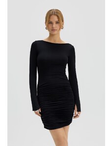 Saint Body Mini Black Dress - Longsleeve