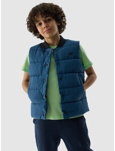 4F Chlapčenská zatepľovacia vesta so syntetickou výplňou - modrá