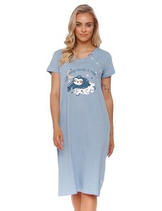 DN Nightwear Materská nočná košieľka so zvieratkom modrá