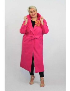 Taliansko Kabát s brošňou - ružový