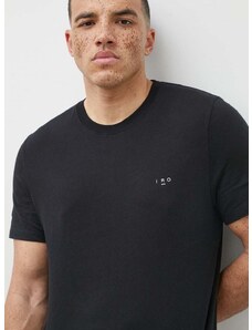 Bavlnené tričko IRO pánsky, čierna farba, jednofarebný