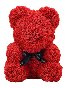 BudNej Medvedík z ruží 25 cm - červený - MN9402
