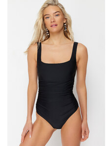 Trendyol Collection Normálne plavky s čiernym štvorcovým golierom