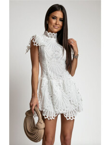 Výnimočné biele hačkované šaty KIM Y1699