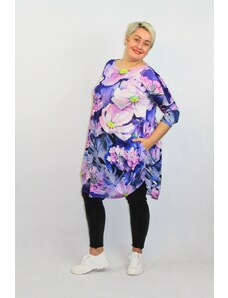 Taffi Poľsko Fialové šaty/tunika s kvetmi pre moletky zn. Taffi