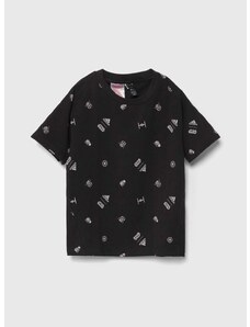 Detské tričko adidas x Star Wars čierna farba, vzorované