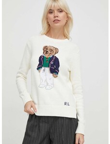 Bavlnený sveter Polo Ralph Lauren béžová farba,211924417
