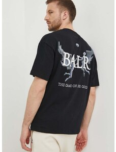 Bavlnené tričko BALR. Game of the Gods pánske, čierna farba, s potlačou, B1112 1240
