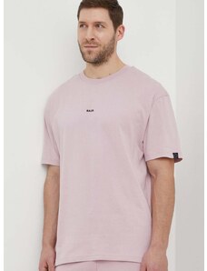 Bavlnené tričko BALR. pánske, ružová farba, s nášivkou, B1112 1225