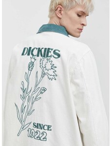 Rifľová bunda Dickies HERNDON JACKET pánska, béžová farba, prechodná, DK0A4YQM