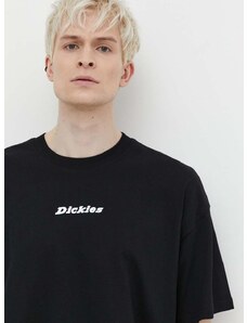 Bavlnené tričko Dickies ENTERPRISE TEE SS pánske, čierna farba, s potlačou, DK0A4YRN