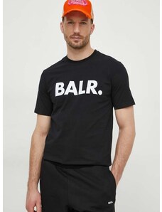 Bavlnené tričko BALR. pánske, čierna farba, s potlačou, B1112 1048