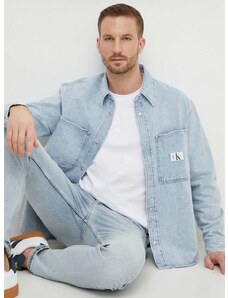 Rifľová košeľa Calvin Klein Jeans pánska,regular,s klasickým golierom,J30J324894