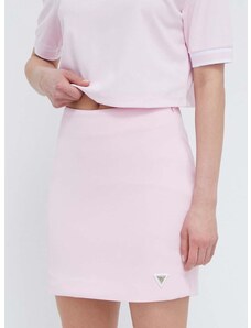 Sukňa Guess MYLAH ružová farba, mini, rovný strih, V4GD03 KBFB2