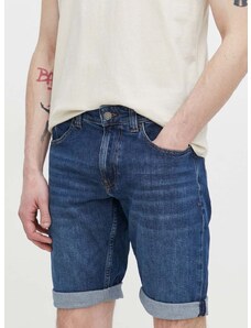 Rifľové krátke nohavice Tommy Jeans pánske,tmavomodrá farba,DM0DM18791