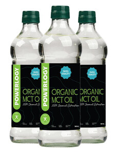 Powerlogy Organic MCT Oil 3 x 500 ml