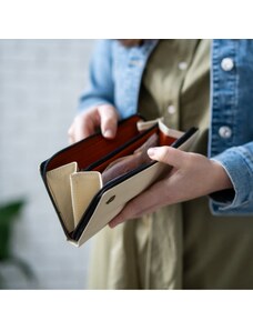Bagind Donna Laté - Dámska i pánska kožená peňaženka béžová, ručná výroba