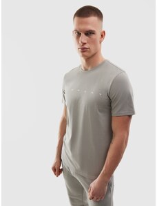 4F Pánske regular tričko s potlačou z organickej bavlny - šedé