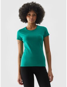 4F Dámske slim tričko bez potlače - zelené
