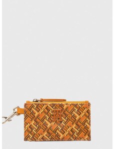 Kožená peňaženka Tommy Hilfiger dámsky,oranžová farba,AW0AW16166