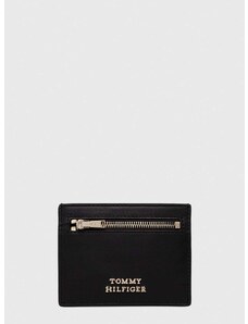 Kožená peňaženka Tommy Hilfiger dámsky, čierna farba, AW0AW16215