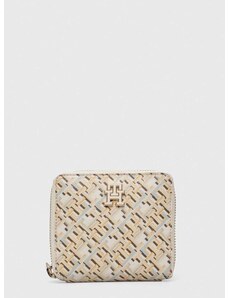 Kožená peňaženka Tommy Hilfiger dámsky,béžová farba,AW0AW16010