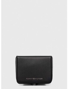 Kožená peňaženka Tommy Hilfiger pánsky, čierna farba, AM0AM12322