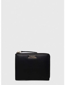 Kožená peňaženka Tommy Hilfiger dámsky,čierna farba,AW0AW16213