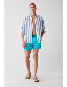 Avva Turquoise Quick Dry Standard Size Plain Comfort Fit Swimsuit Sea Shorts