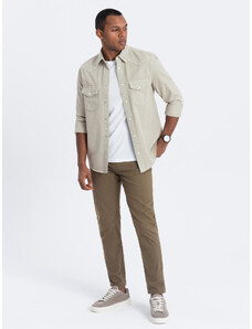 Ombre Men's tailored chino pants - olive