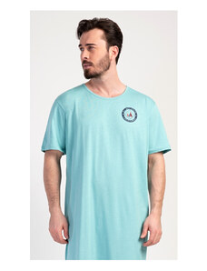 Cool Comics Pánska nočná košeľa s krátkym rukávom Sea, farba mentolová, 100% bavlna