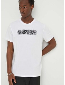 Bavlnené tričko G-Star Raw pánsky, biela farba, s potlačou