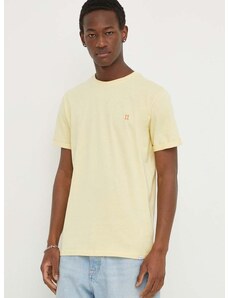 Bavlnené tričko Les Deux žltá farba, jednofarebný