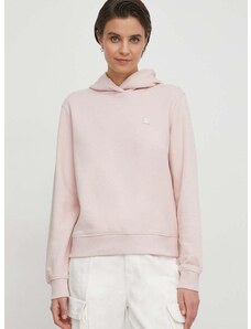 Mikina Calvin Klein Jeans dámska,ružová farba,s kapucňou,s nášivkou,J20J223227