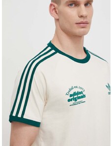 Bavlnené tričko adidas Originals Sport Graphic Cali pánske, béžová farba, s potlačou, IU0217