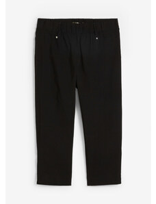 bonprix Strečové capri nohavice s elastickým pásom, farba čierna
